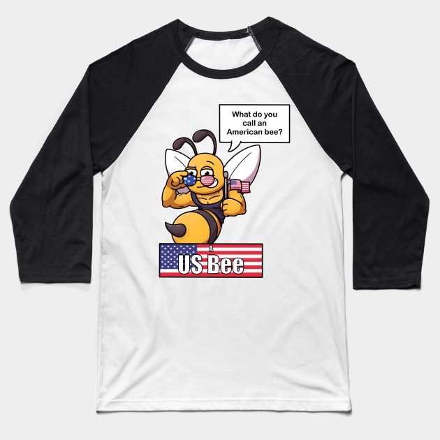 What Do You Call An American Bee? Baseball T-Shirt by TheMaskedTooner